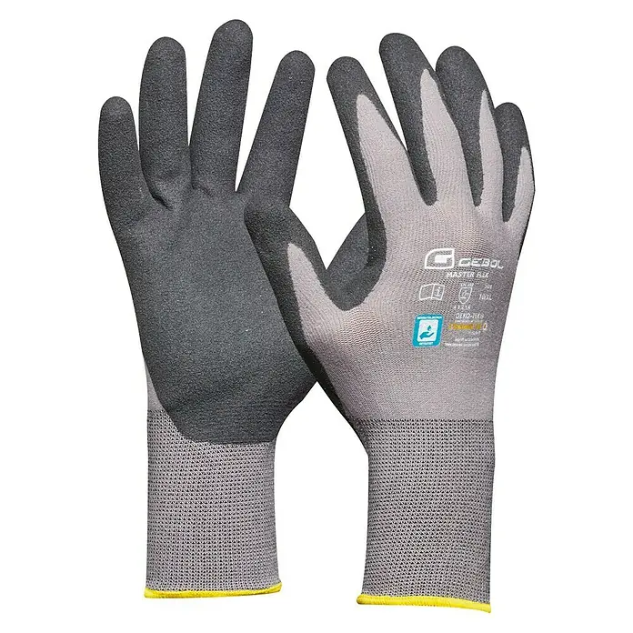 Gebol Guantes de trabajo Master Flex - Medida: 9, Gris