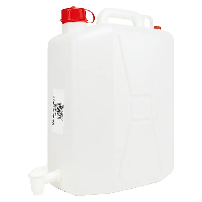 Bidón de plástico con grifo - 20 l, Apto para: Líquidos