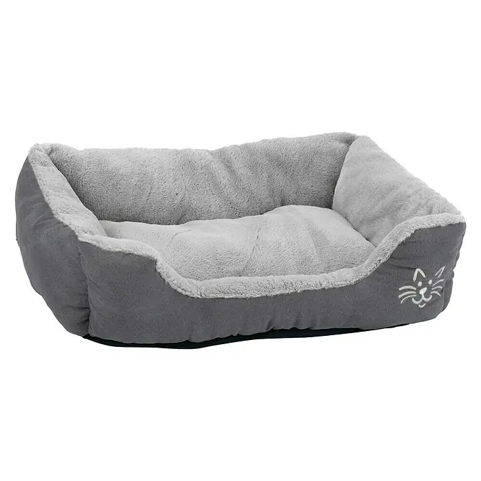 Beeztees Cama para gatos Baboo - 37 x 48 x 18 cm, Felpa, Gris