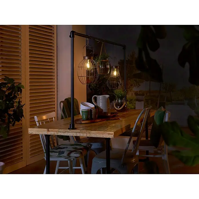 Luxform Solarna viseća svjetiljka Manchester - LED, Crne boje, Bakar, Prozirno, Ø x V: 19,8 cm x 270 mm