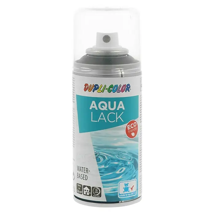 Dupli-Color Aqua Lackspray - Matt, 150 ml, Schwarz - Vorderansicht