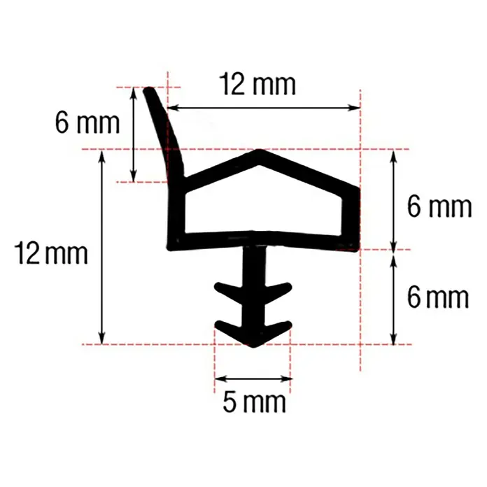 Dollex Türdichtung 009-11 - Braun, 5 m, Passend für: Spaltenbreiten 3 - 5 mm - Detailaufnahme