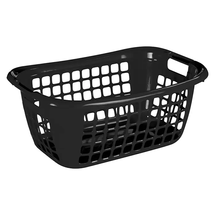 Sunware Wäschekorb Basic - L x B x H: 55 x 28 x 23 cm, Schwarz - Linke Seitenansicht