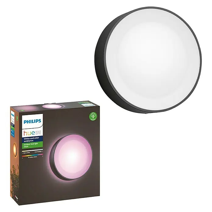 Philips Hue Aplique exterior LED Daylo - 15 W, 22 x 22 x 7,6 cm, Negro, IP44