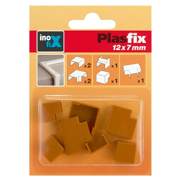 Inofix Plasfix Kit de accesorios para canaleta - Cerezo, An x Al: 1,2 x 0,7 cm, 7 ud.