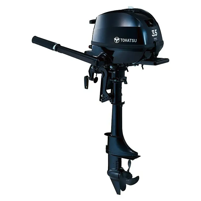Tohatsu Außenbordmotor MFS 3,5 C S - Leistung: 2,6 kW, Pinnengriff, Normalschaft, Seilzug