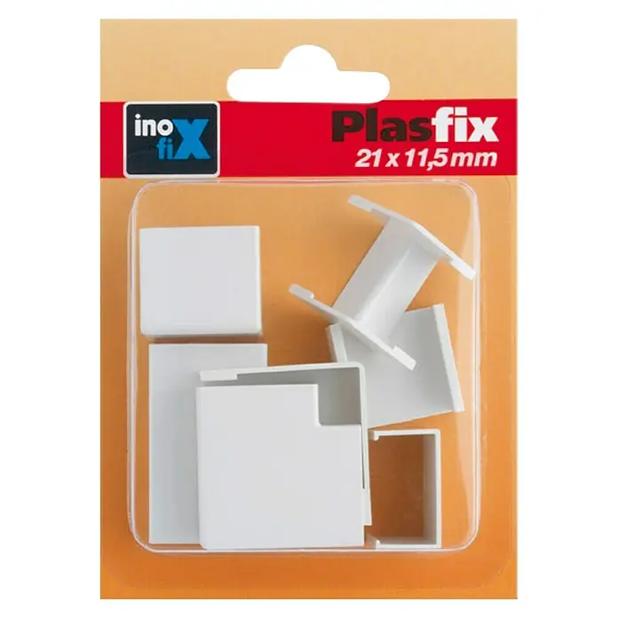 Inofix Plasfix Kit de accesorios para canaleta - Blanco, An x Al: 2,1 x 1,15 cm, 7 ud.