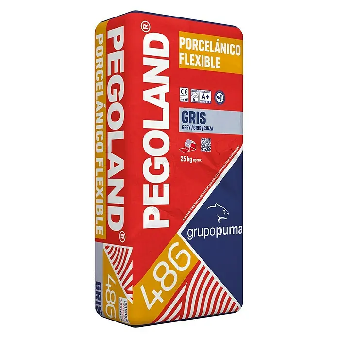 Grupo Puma Cemento cola Pegoland Porcelánico flexible - 25 kg, Gris