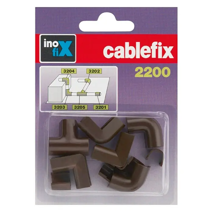 Inofix Cablefix Kit de accesorios para canaleta 2200 - Marrón, An x Al: 0,8 x 0,7 cm, 10 ud.