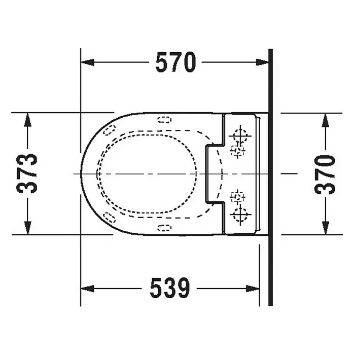 Duravit ME by Starck Wand-WC Typ 1 - Mit Spülrand, Ohne Spezialglasur, Spülform: Tief, WC Abgang: Waagerecht, Weiß