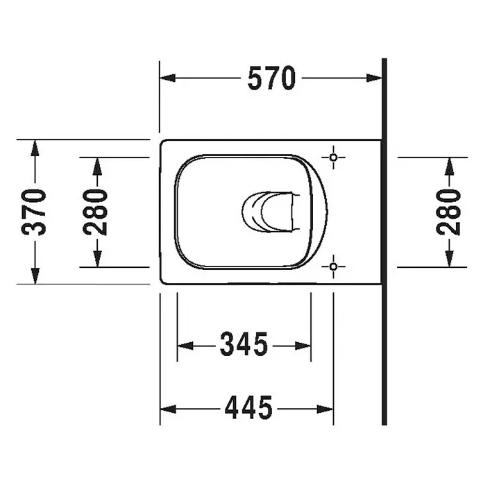 Duravit Vero Air Wand-WC Typ 1 - Spülrandlos, Ohne Spezialglasur, Spülform: Tief, WC Abgang: Waagerecht, Weiß