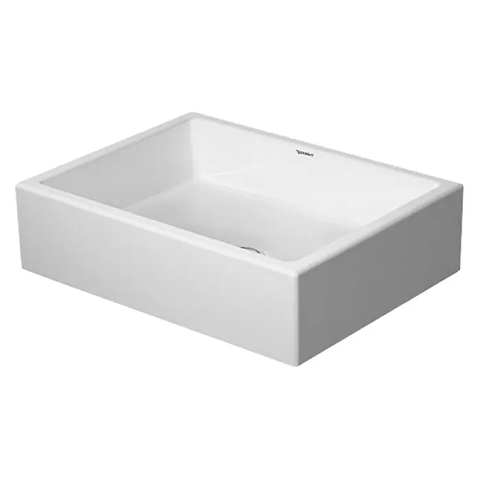 Duravit Vero Air Aufsatzwaschbecken - 50 x 38 cm, Ohne Spezialglasur, Hahnloch: Ohne, Ohne Überlauf, Weiß - Vorderansicht