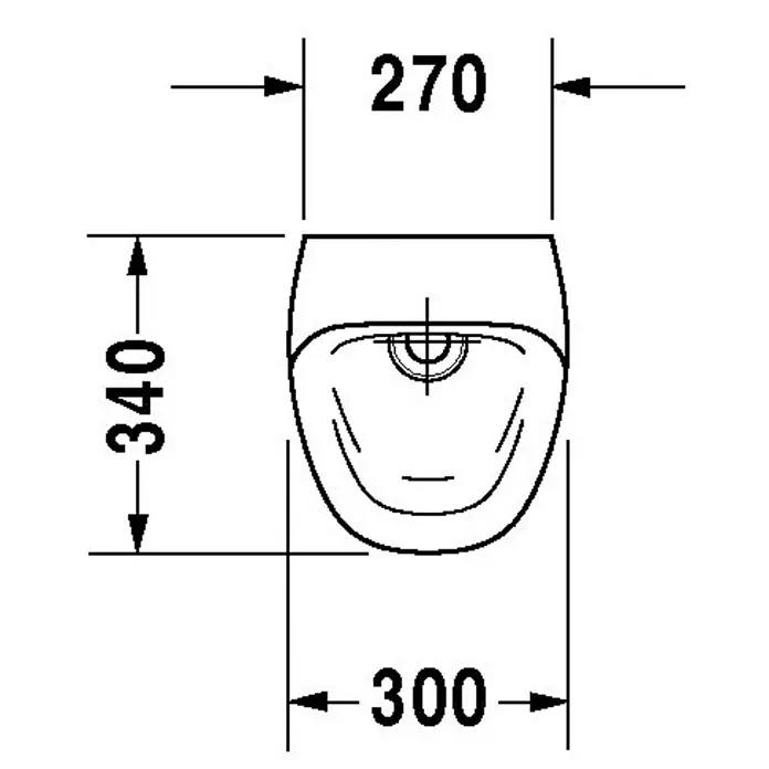 Duravit DuraStyle Urinal - Ohne Spülrand, Mit antibakterieller Glasur, Wasserlos, Farbe: Weiß, Ohne Zielobjekt - Skizze