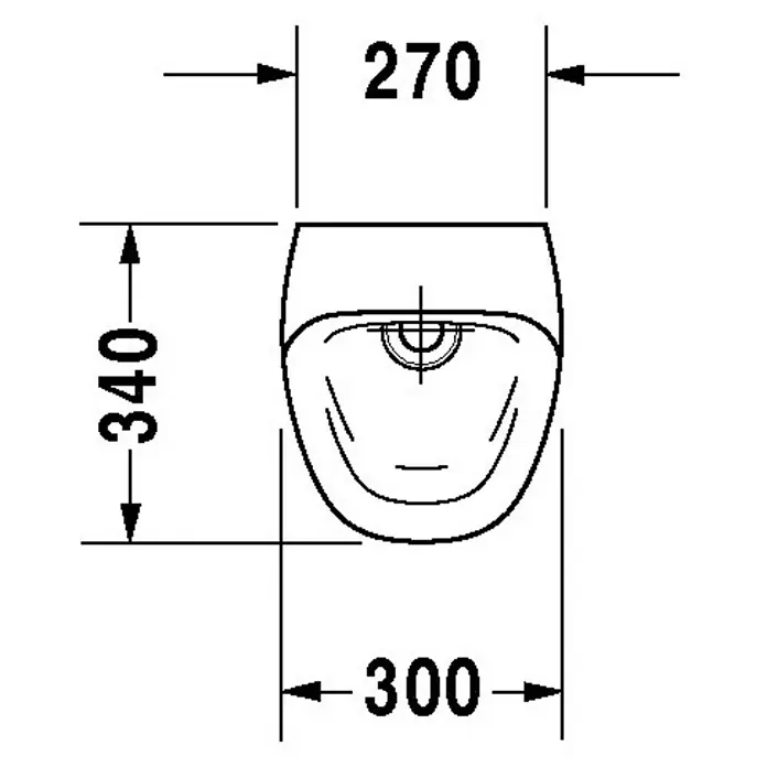 Duravit DuraStyle Urinal - Ohne Spülrand, Unbeschichtet, Wasserlos, Farbe: Weiß, Ohne Zielobjekt - Skizze
