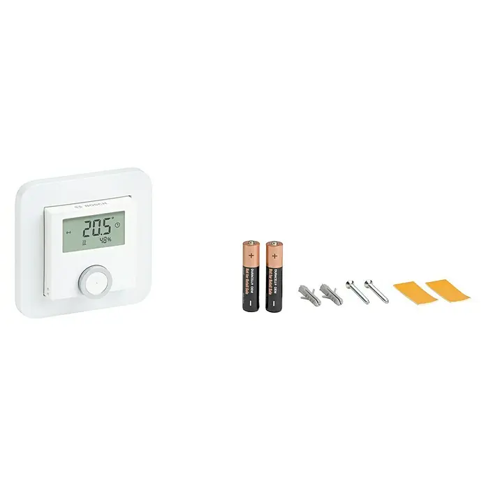 Bosch Smart Home Funk-Raumthermostat - Weiß, Batteriebetrieben, 25 x 86 x 86 mm