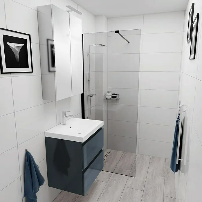 Camargue Espacio Badmöbel-Set E34 - 60 cm, Gama anthrazit glänzend - Stimmungsaufnahme
