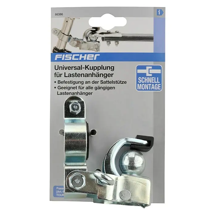 Fischer Anhängerkupplung - Passend für: Fischer Anhänger Profi Plus II/III, Fischer Anhänger Tour - Vorderansicht