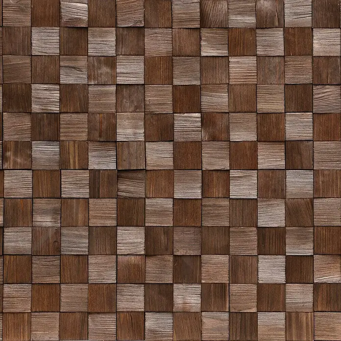Holzpaneel Quadro I - Kiefer, Miniquadrate, 380 x 380 mm, Stärke: 11 mm - 13 mm, 4 Paneele - Vorderansicht