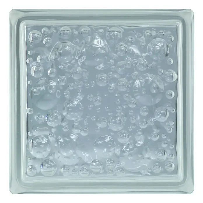Fuchs Design Bloque de vidrio Savona - Claro, 19 x 19 x 8 cm - Vista frontal