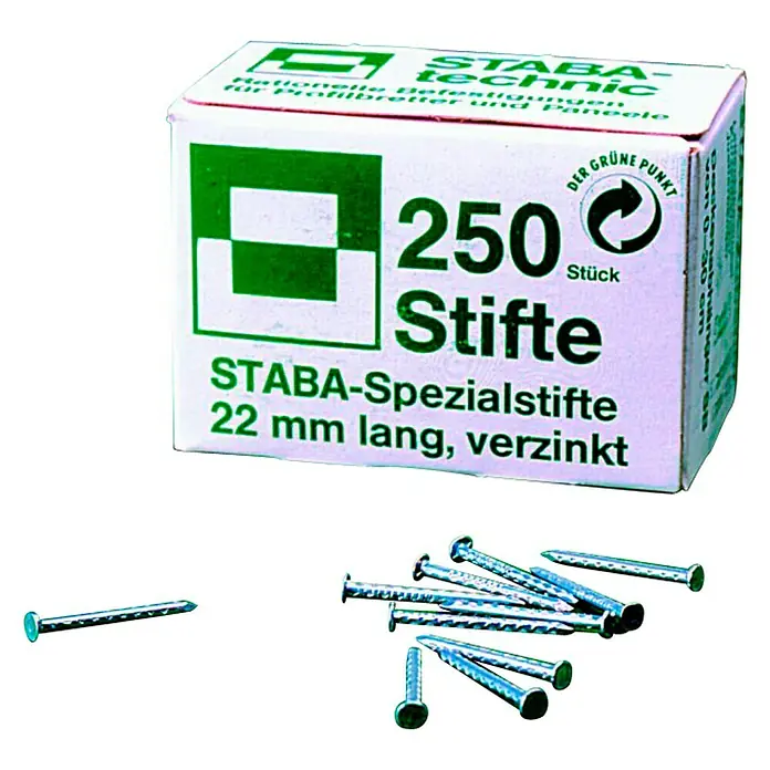 Staba Nagel - Durchmesser: 1,6 mm, Länge: 22 mm, 250 Stk. - Rechte Seitenansicht