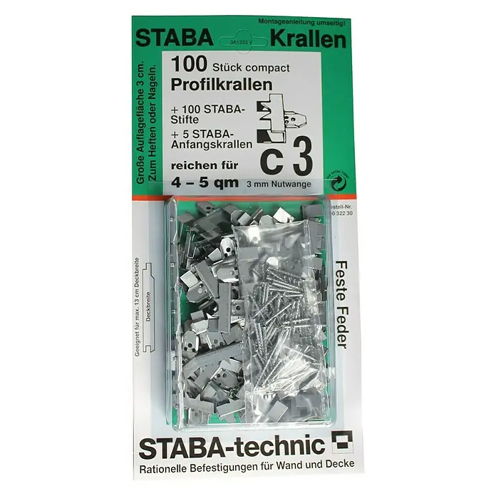 Staba Nosač za profilnu dasku C 3 - Debljina ureza: 3 mm, 100 kom - Pogled sprijeda