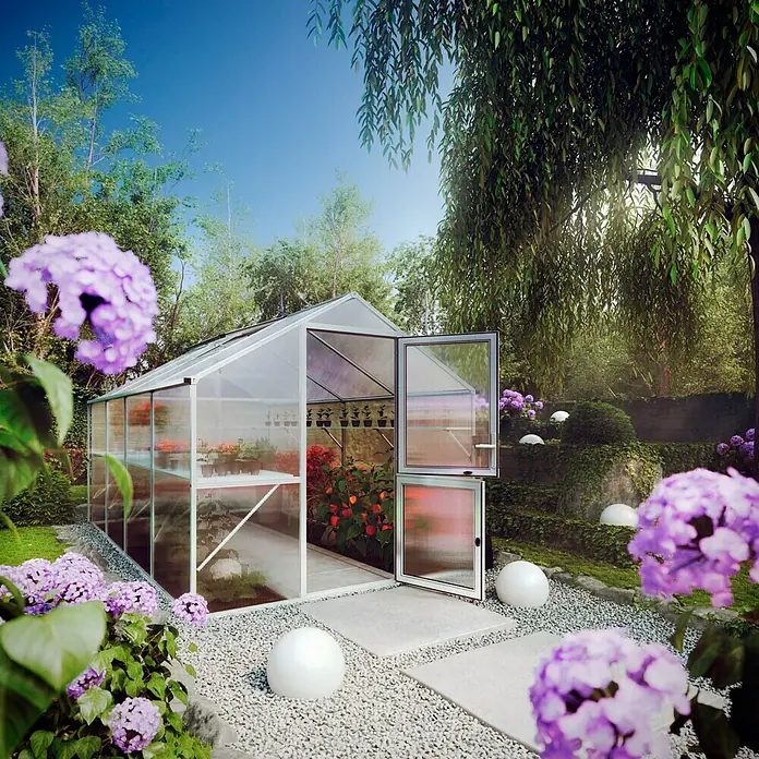 KGT Gewächshaus Rose IV - Polycarbonat, Glasstärke: 10 mm, Pressblank