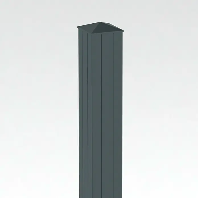 Soncost Pfostenblende - Aluminium, 10 x 10 x 190 cm - Vorderansicht