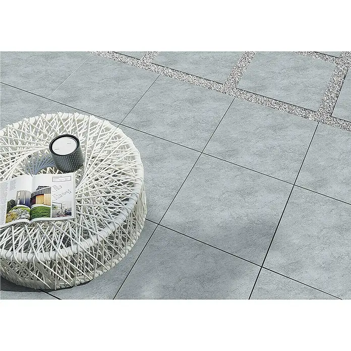 Terrassenfliese Atakama - 59,3 x 59,3 x 2 cm, Hellgrau, Matt