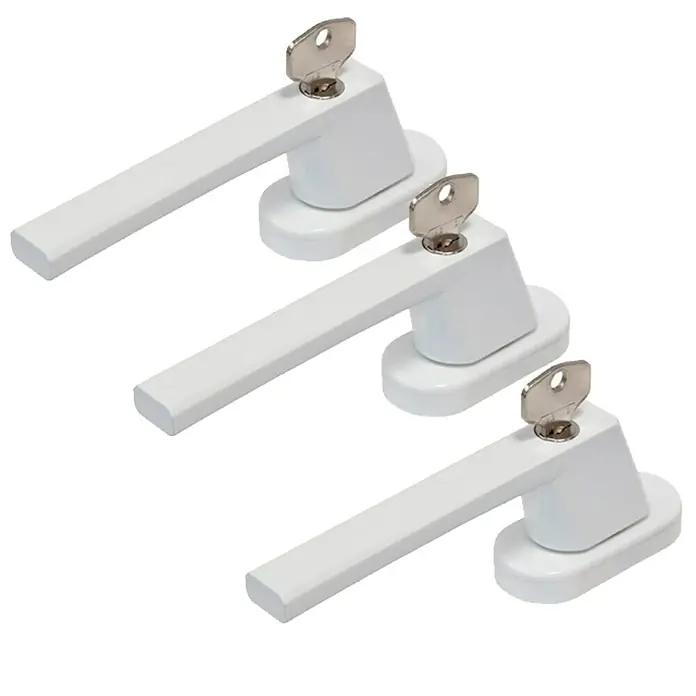 Abus Fenstergriff-Set FG 110 - Vierkantstift: 7 mm, Weiß, 3 Stk., Universell einsetzbar, Druckzylinder