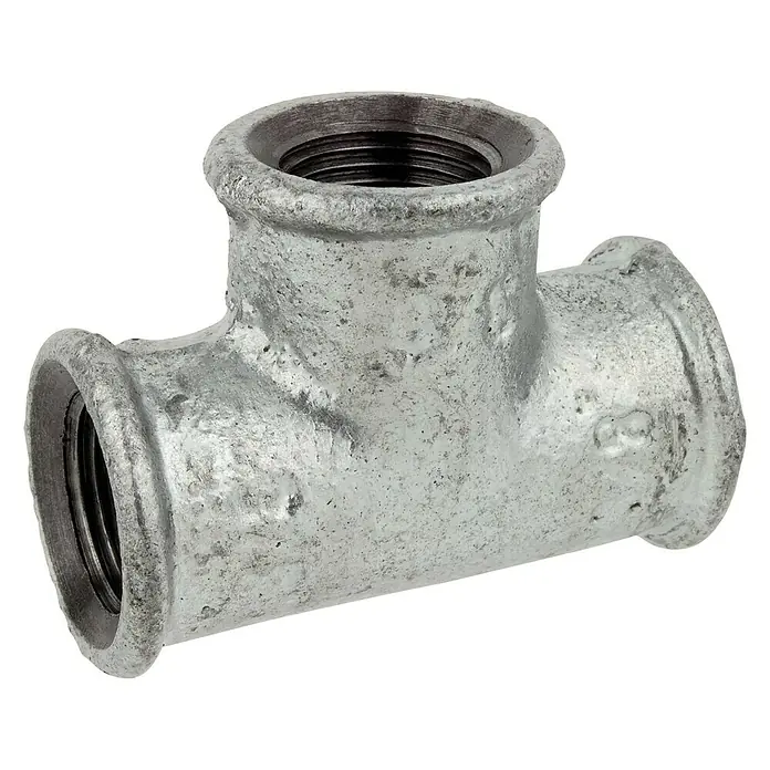 T-element - 1¼″, Pocinčano - Pogled sprijeda