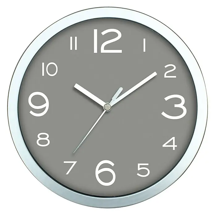 Wanduhr rund Basic - Silber, Durchmesser: 20 cm