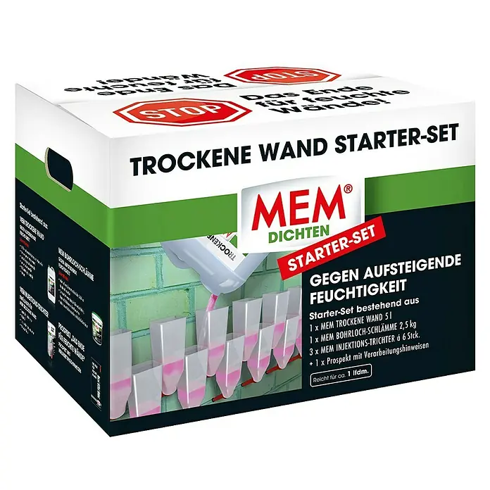 MEM Trockene Wand Starter-Set - 3 -tlg., Lösemittelfrei - Linke Seitenansicht