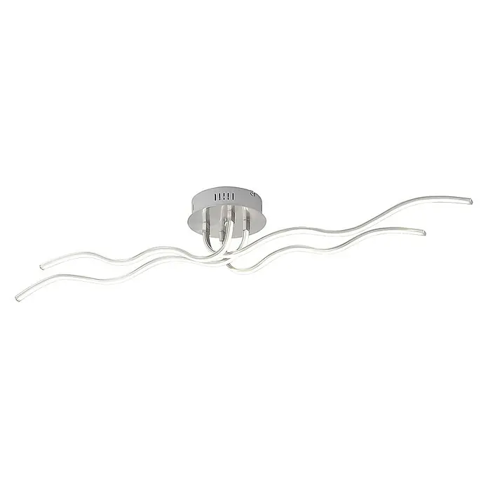 LeuchtenDirekt Wave LED stropna svjetiljka - 29,4 W, D x Š x V: 1.140 x 180 x 170 mm, Čelik, Topla bijela - Pogled odozdo