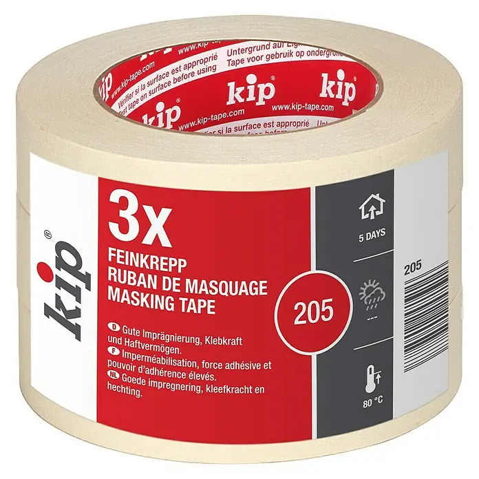 Kip Feinkreppband 205 - 3 Stk., 50 m x 30 mm