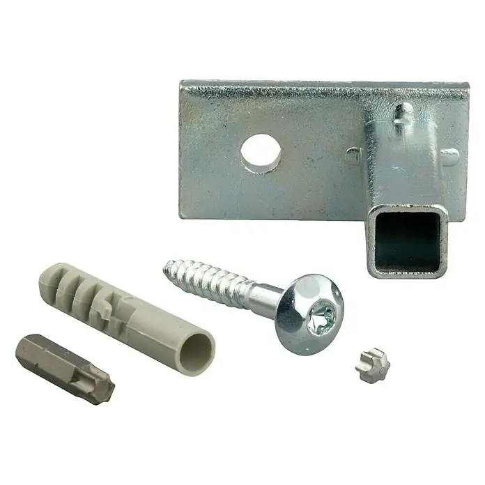 Stabilit Befestigungs-Set für Fenstergitter - Wandmontage, In der Fensterlaibung, Geeignet für: Stäbe 12 x 12 mm - Vorderansicht