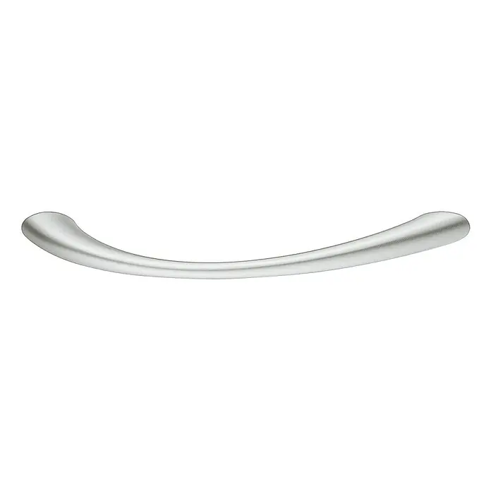Ručka za namještaj - Tip ručke za namještaj: Držač, Razmak provrta: 128 mm, D x Š x V: 158 x 11 x 29 mm, Ostalo, Kromirano, Mat - Pogled sprijeda