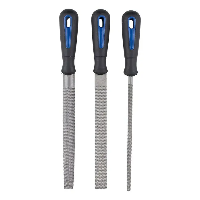 Alpha Tools Raspelsatz - 3 -tlg., Hieb: 2/Mittel, Länge Feilenblatt: 200 mm - Vorderansicht