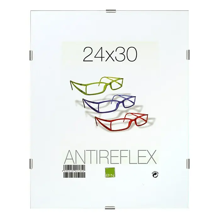 Rahmenloser Bildhalter - Verglasung: Antireflex, 24 x 30 cm - Vorderansicht