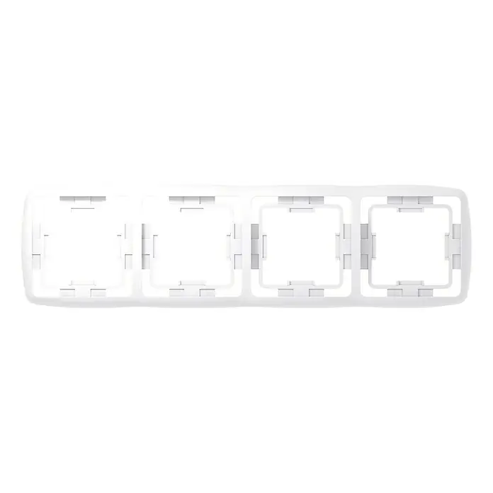 Voltomat LINEA Abdeckrahmen - Alpinweiß, 4-fach, Kunststoff, Hochglanz, Unterputz - Vorderansicht
