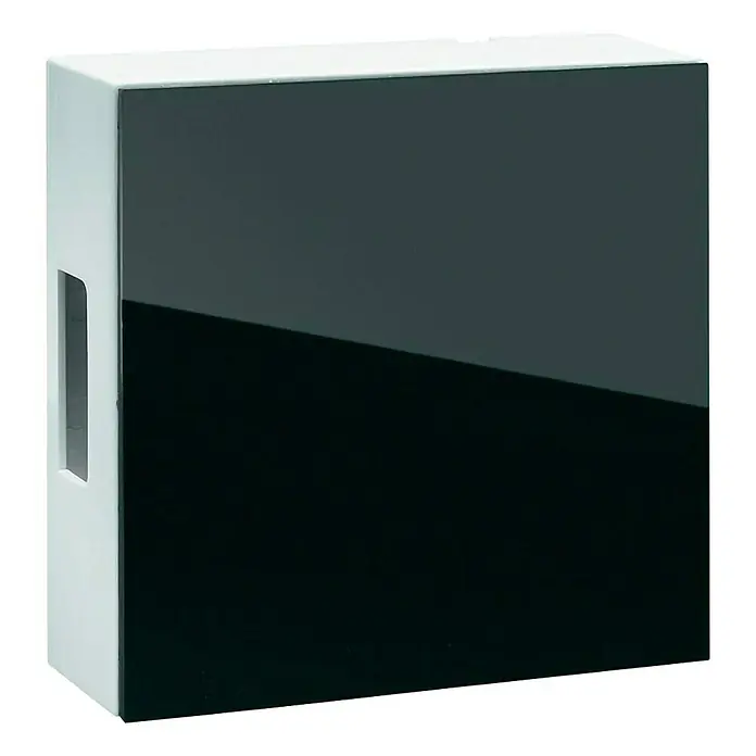 Grothe Zvono za vrata s 2 tona 465A - 47 x 118 x 118 mm, 83 dB, Crne boje, Sjaj, Plastika - Pogled sprijeda