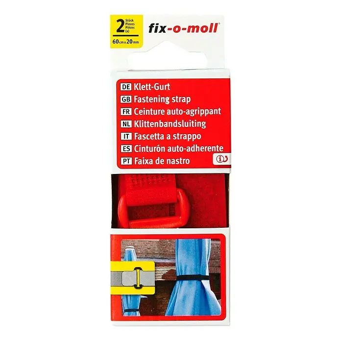 Fix-o-moll Pojas sa čičkom Mini - 60 cm x 20 mm, Crvene boje, 2 kom - Pogled odozgo