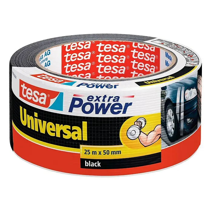 Tesa Extra Power Folija za brtvljenje spojeva prozora Universal - Crne boje, 25 m x 50 mm - Pogled sprijeda