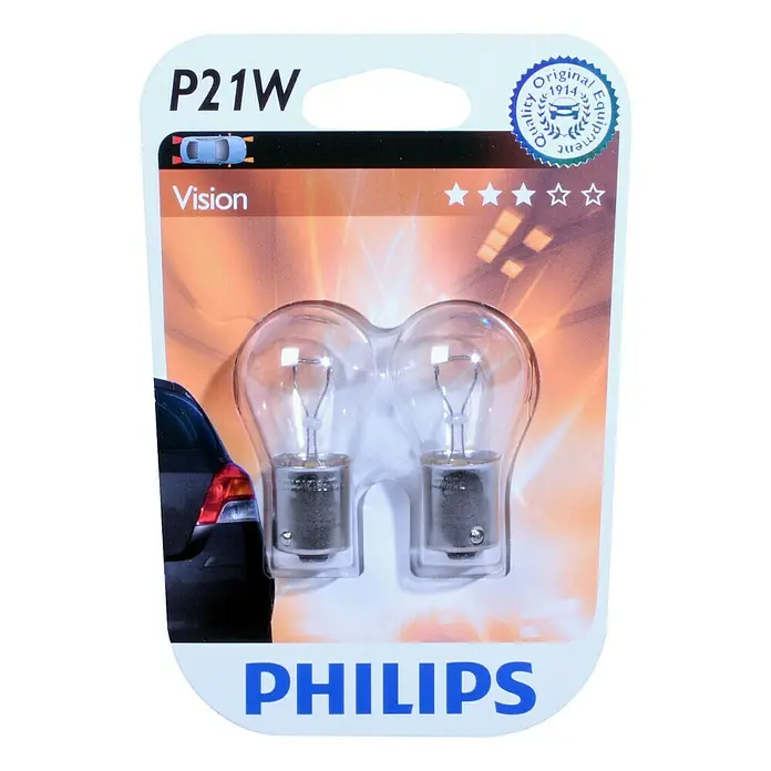 Philips Vision Knipper- en remlichtlamp P21W - P21W, 2 st. - Vooraanzicht
