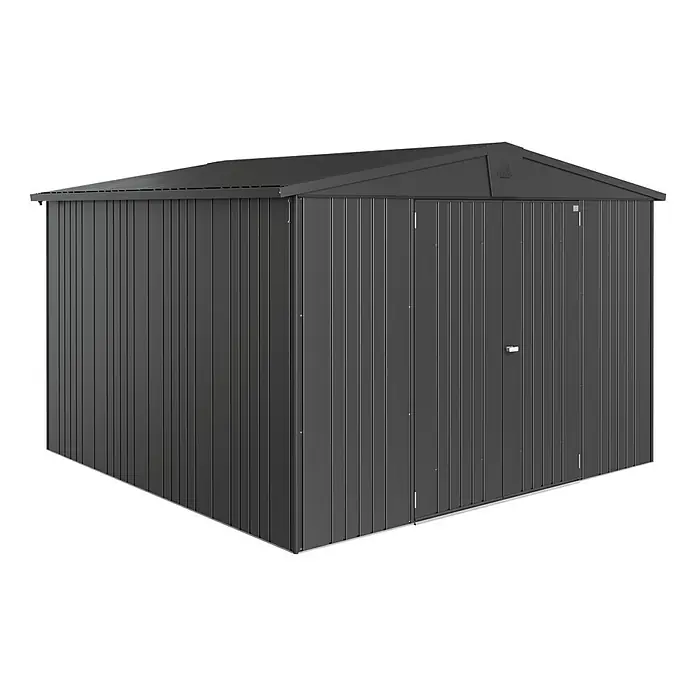 Biohort Gerätehaus Europa - 316 x 300 cm, Stahl, Dunkelgrau Metallic - Rechte Seitenansicht