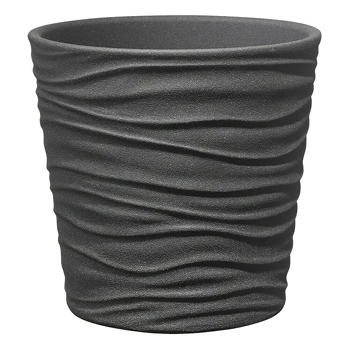 SK Okrugla tegla za biljke Sonora - Vanjska dimenzija (ø x V): 7 x 6 cm, Antracit, Keramika, Mat - Pogled sprijeda