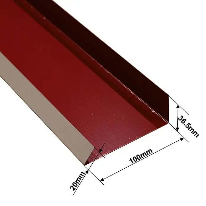 Probau Kantenwinkel Schürze - Terrakotta, 100 x 10 cm, Stahl - Vorderansicht