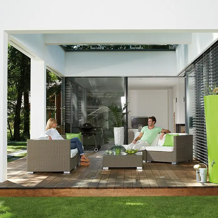 Garantia Modern Line Regenspeicher Color 2 in 1 - 350 l, Apple, Ø x H: 62 x 150 cm - Stimmungsaufnahme