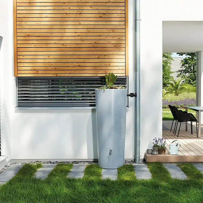 Garantia Modern Line Regenspeicher Stone 2 in 1 - 350 l, Silver, Ø x H: 62 x 150 cm - Anwendungsbeispiel
