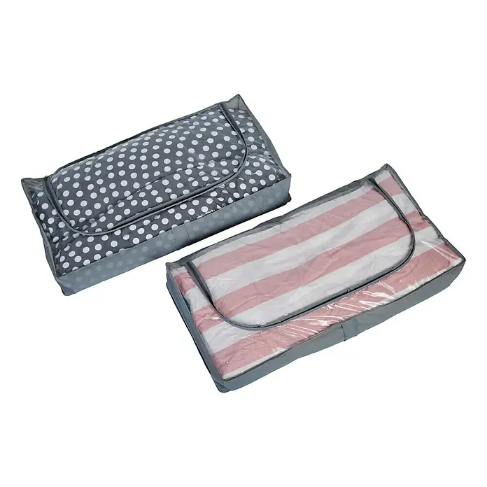 Unterbettkommoden-Set - 90 x 45 x 16 cm, 2 Stk., Polyester - Vorderansicht