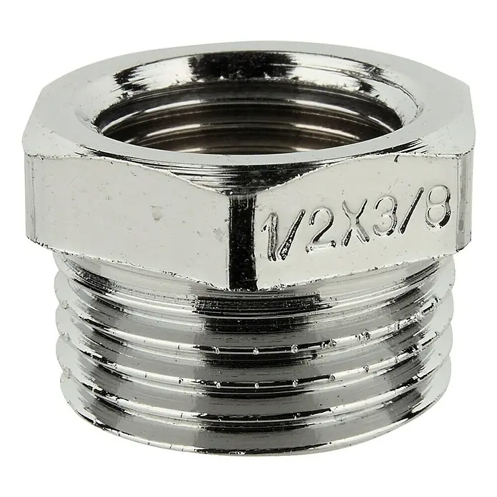 Redukcijski element - Vanjski navoj: ½″, Unutarnji navoj: ⅜″, Kromirano